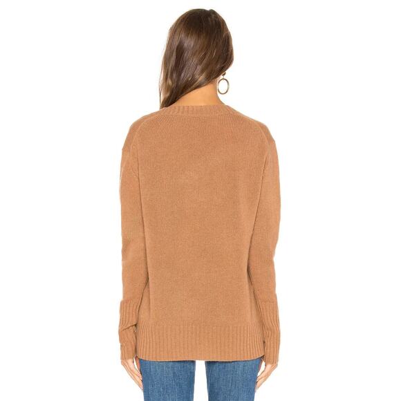 360 Cashmere Runa V Neck Cashmere Sweater Pullover Vicuna Camel Brown Ta… - Picture 3 of 12
